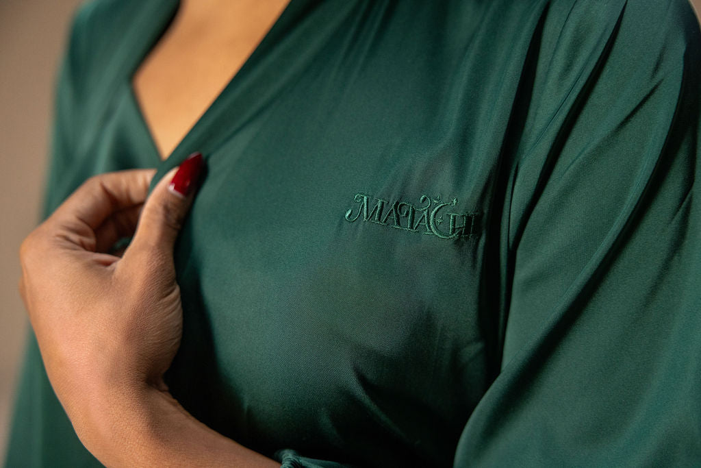 Slip Dress with Balloon Sleeve Robe