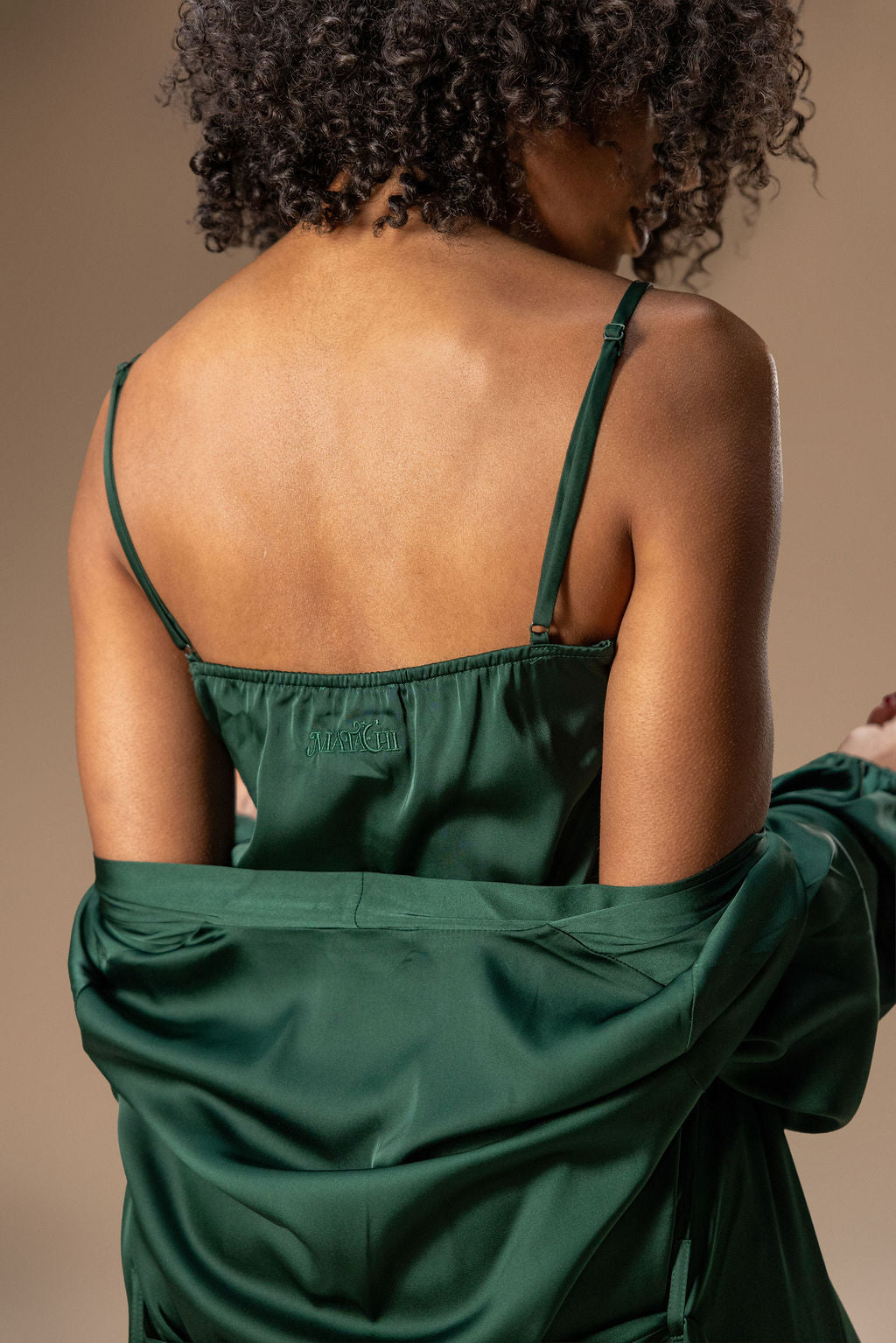 Slip Dress with Balloon Sleeve Robe