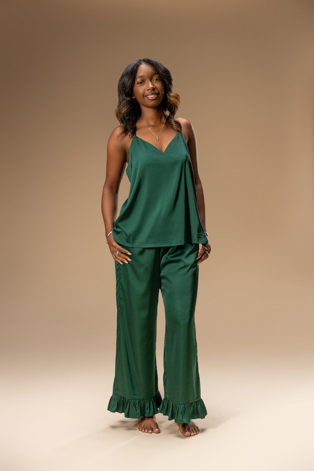 Spaghetti Strap Ruffles Set